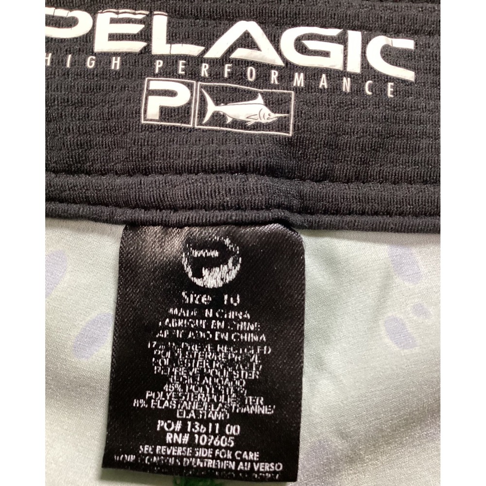Pelagic Womens Mahi Mahi Board Shorts Green Blue Fishing Swim Trunks Size 10 - Picture 3 of 6